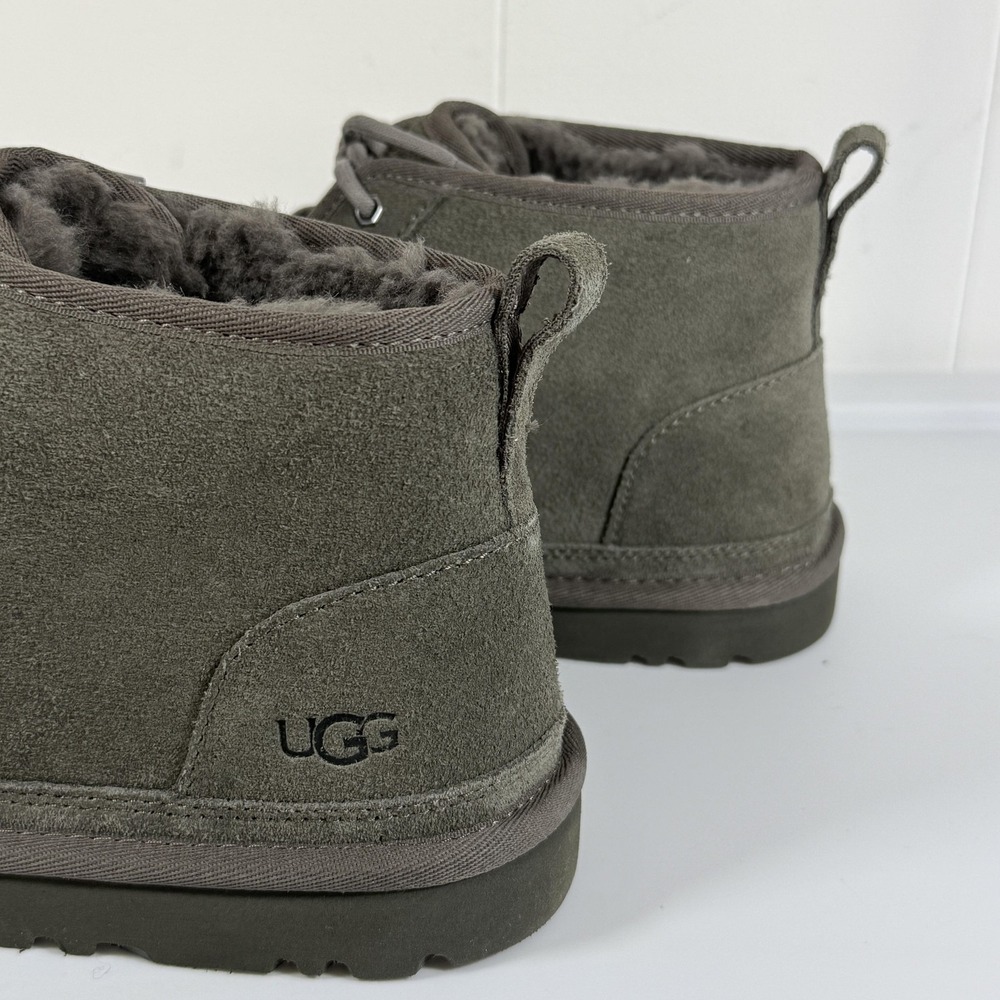 UGG Boots Mens Size 10 Gray Suede Chukka Wool Lined Ankle Winter Casual Comfort - Picture 7 of 10